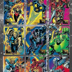 1994 Marvel Trading Cards - Crash & Burn Full Set of 9